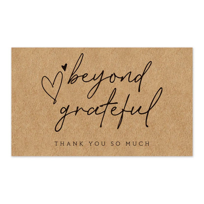 10-30pcs Natural Kraft Paper "beyond grateful" Cards Thank You Card For Small Shop Gift Decoration Card For Small Business Card