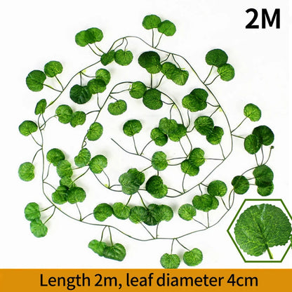2M Artificial Maple Leaf Garland Thanksgiving Christmas Hanging Wall Decor Fake Fallen Leaves Autumn Decor Rattan Wedding Props
