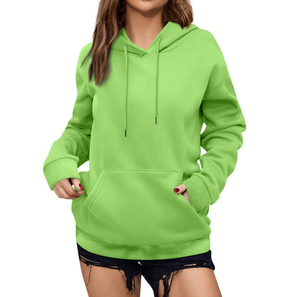 y2k Solid Minimalist Women's Hoodie, Long Sleeve With Pocket Casual Daily Wear 2024 Women Hoodies Autumn Sudadera de mujer