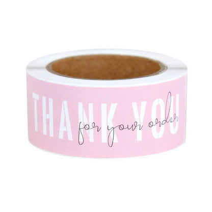 120Pcs/roll Thank You Self-adhesive Label Sticker Rectangular Sealing Stickers Business Bakery Shop Thank Customers Gifts