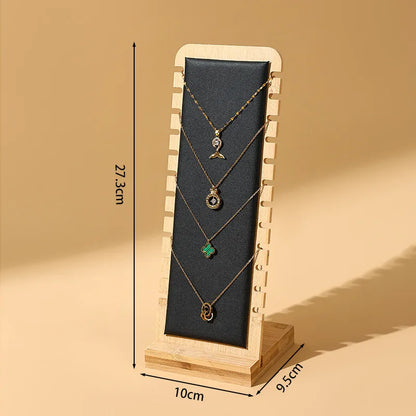 Bamboo Jewelry Display Stand Necklace Display Stand Wooden Multiple Necklace Easel Showcase Display Holder for Necklaces
