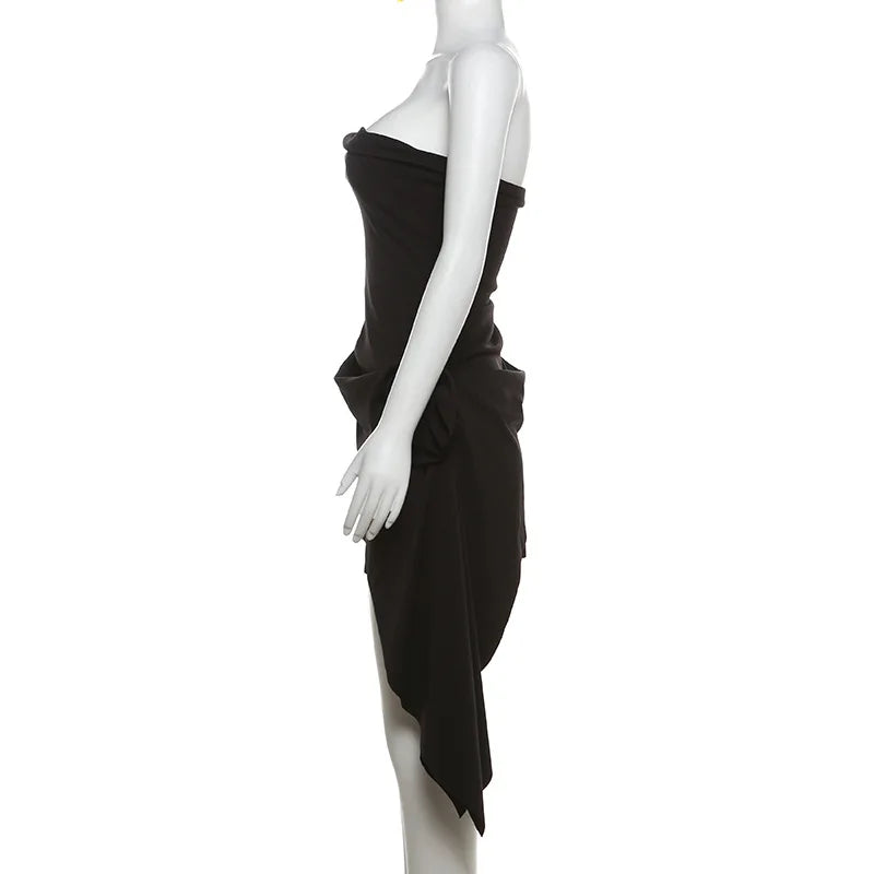Talenza Woven Wrap Chest Backless Women's Dress High Waist Sleeveless Fashion Party Dress White Floral Slim Dress For Women 2024