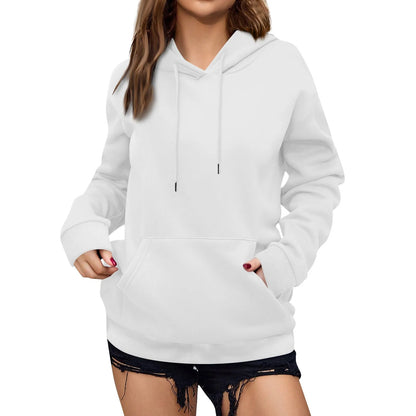 y2k Solid Minimalist Women's Hoodie, Long Sleeve With Pocket Casual Daily Wear 2024 Women Hoodies Autumn Sudadera de mujer