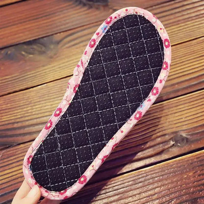 2024 Cotton Shoes Women Household Slippers Indoor Floor Flip Flops Summer Simple Mute Slides Home Sandals Zapatos De Mujer