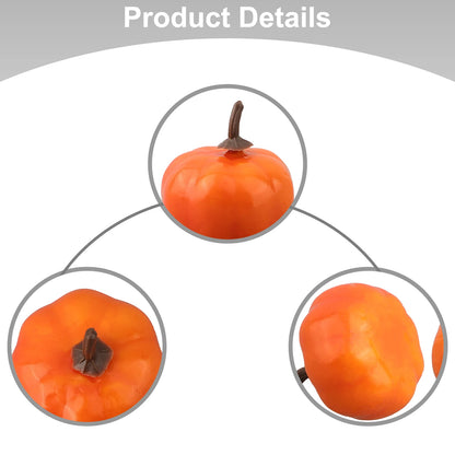 12/24/48pcs Artificial Pumpkins Fake Foam Pumpkins For Halloween Thanksgiving Harvest Festival Home Table Decor