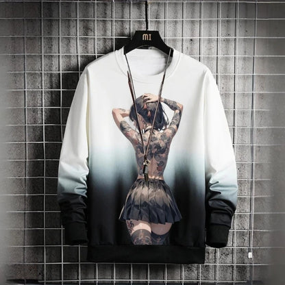 3D Print Anime Characters Long Sleeve T-Shirts For Men Autumn Fashion Men's O-Neck Sportwear Oversized  Pullover Men clothing