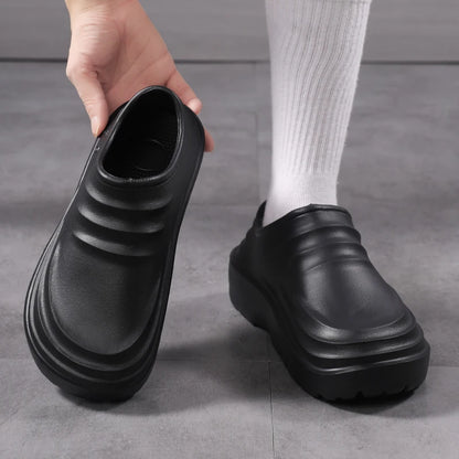 Summer Chef Shoes Anti Slip and Oil Proof Work Shoes Lazy Slippers Casual Trendy Slipper One Step Fashion Garden Shoes For Beach