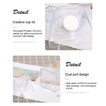 1PCS Random Colorful Transparent Milk Carton Kitchen Water Bottle Portable Box for Milk Juices Water 500ml/1000ml