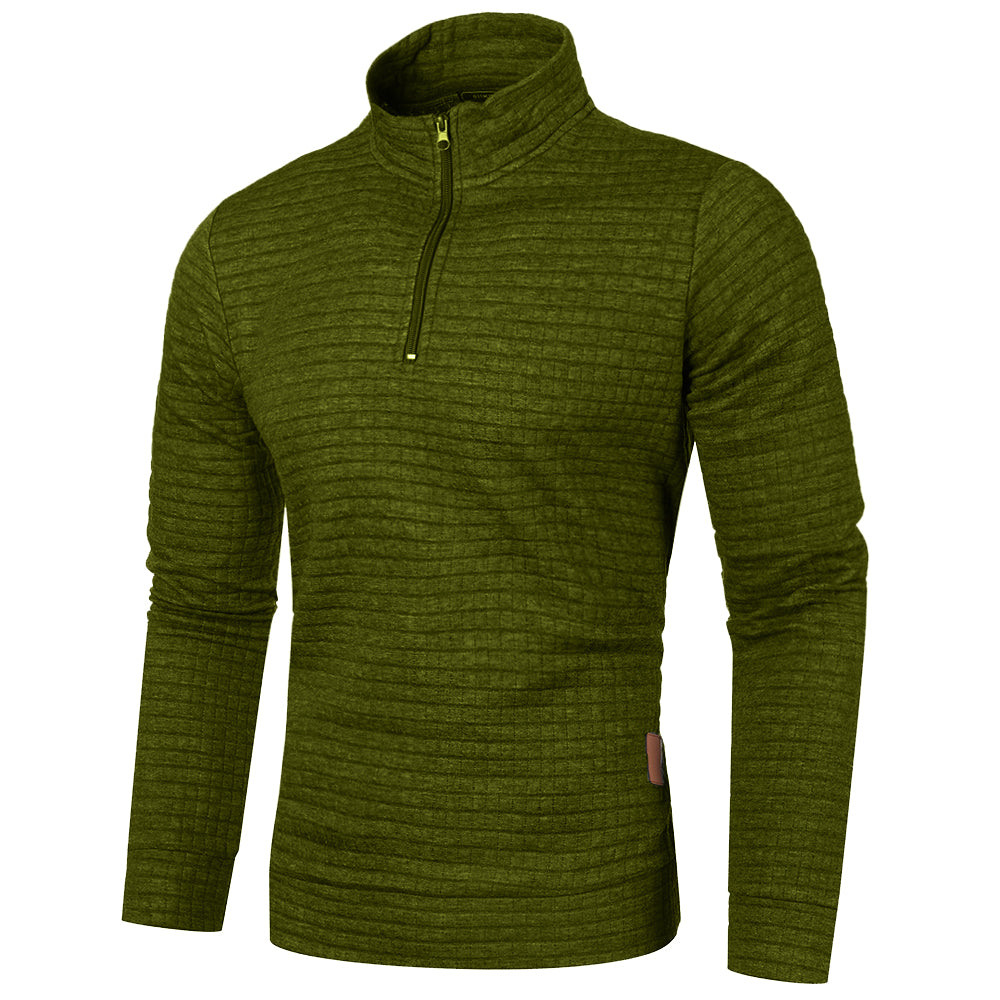 Autum Men's Solid Color Sweatshirt New Oversize Half Zipper Pullover Warm Sweater Jogger Sport Tops
