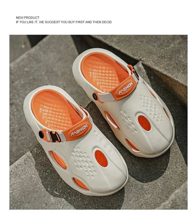 Summer Sandals Men New Fashion Cave Shoes Comfortable Soft Sole Outdoor Indoor Men's Garden Clogs Beach Shoes Slippers