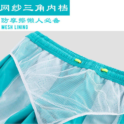 2025 new luxury beach shorts quick-drying men's swimsuit summer swimming trunks sports fitness running three-quarter pants men's