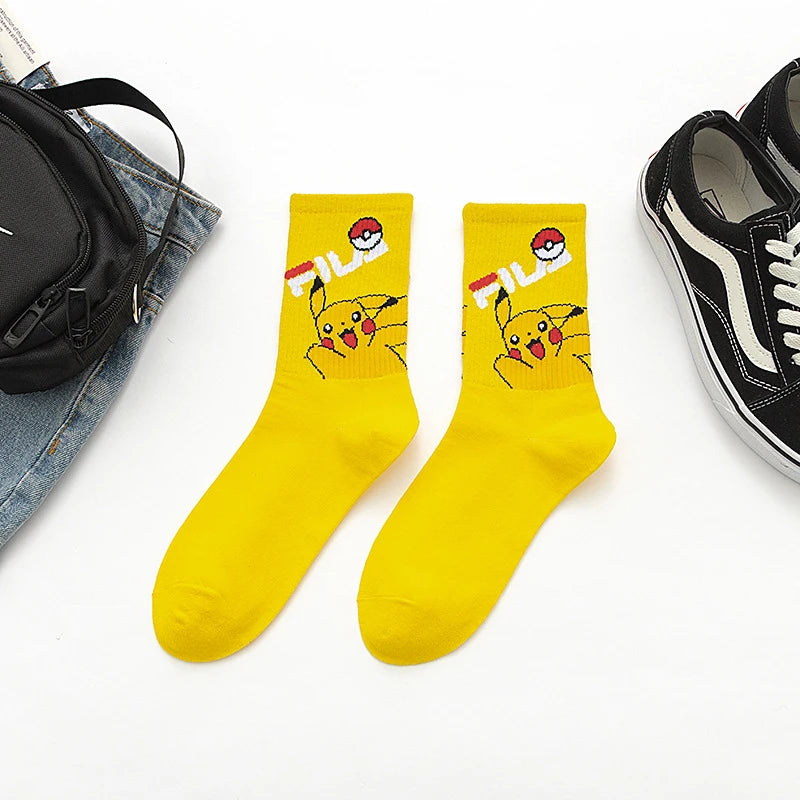 Bandai Pokemon cartoon socks men women Christmas Halloween Hip Hop Street Fashion Inspired Novelty Funny Casual Crew Socks