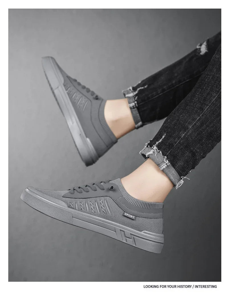 Summer Casual Sneakers for Men Breathable Loafers Lightweight Round Head Solid Colour Non-slip Flats Zapatillas Para Hombres