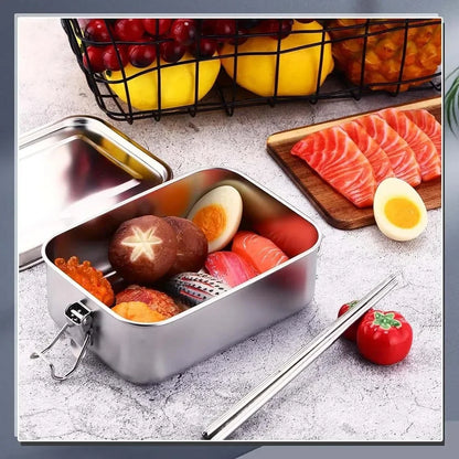 Stainless Steel Bento Box Metal Lunch Box Food Storage Containers with Lockable Clips Lunch Snack Boxes for Work,School