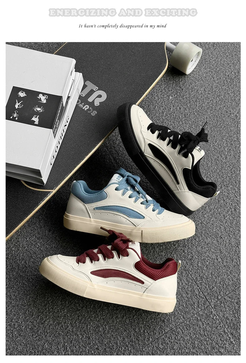 2025 Chunky Sneakers  Autumn Fashion Low Top Lace Up Running Shoes Comfortable Flat Casual Walking Shoes Tenis Masculino