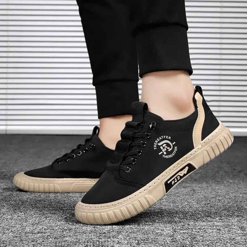 2025 Men Casual Shoes Breathable Black Sneakers Fashion Driving Walking Tennis Shoes for Male Skate Flats Zapatillas Hombre