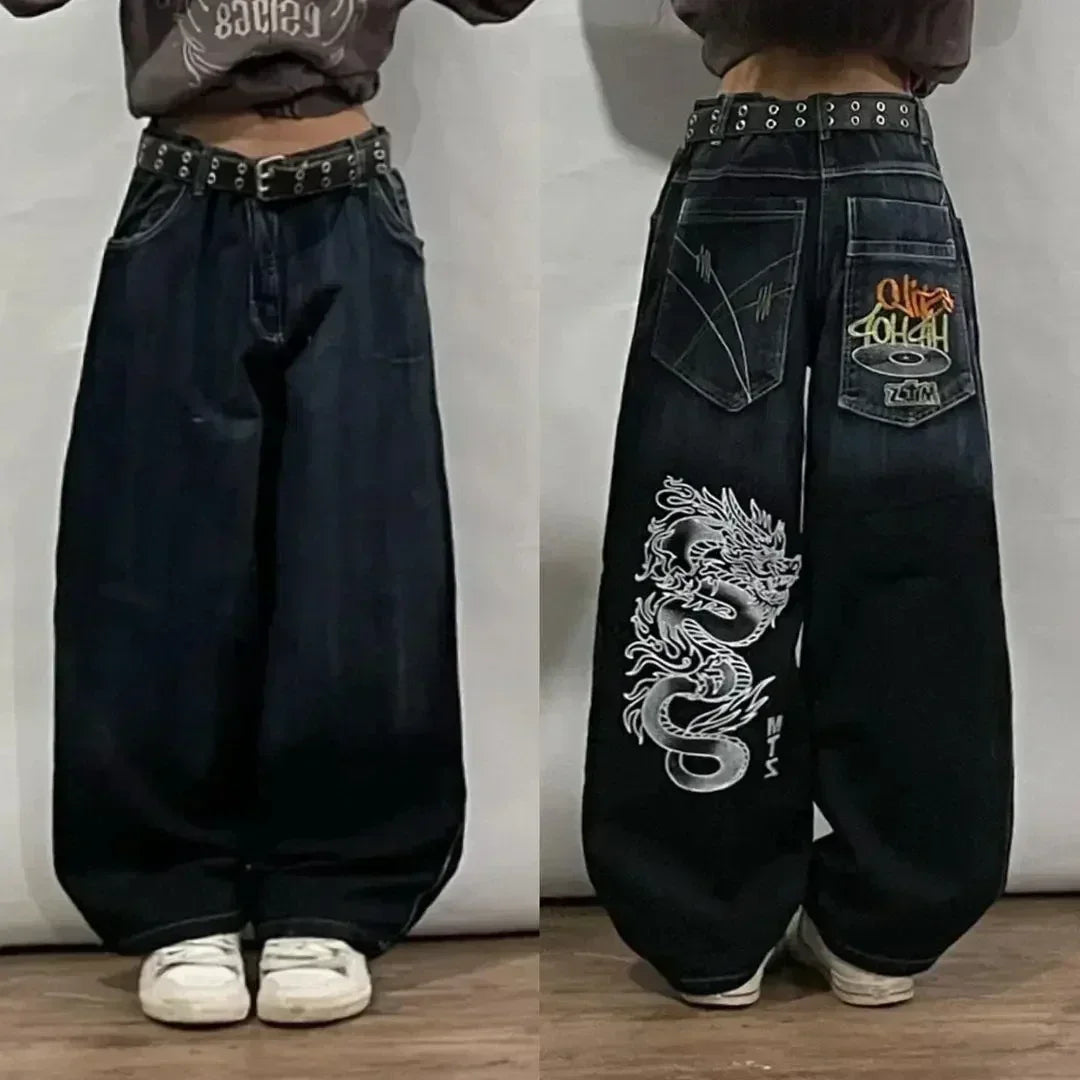 American Fashion Trend Selling Washed Jeans Women Men Y2K New Street Retro Joker Straight Wide Leg Pants Unisex Punk Loose Jeans