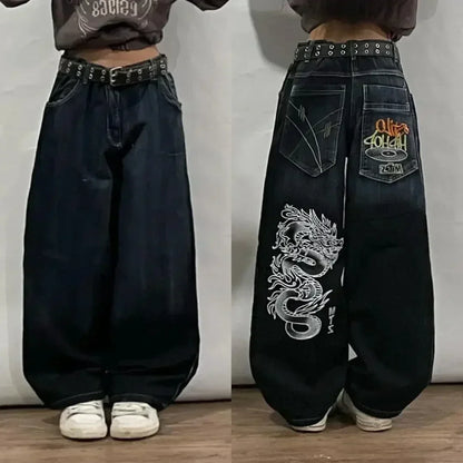 American Fashion Trend Selling Washed Jeans Women Men Y2K New Street Retro Joker Straight Wide Leg Pants Unisex Punk Loose Jeans