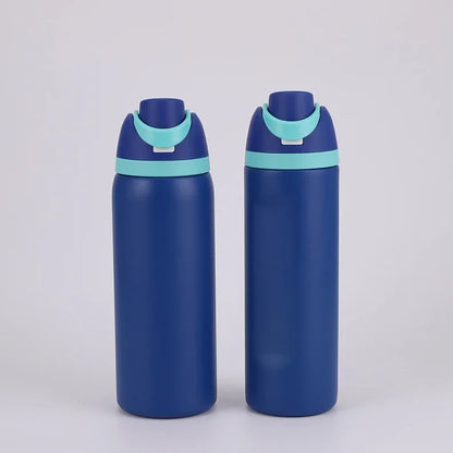 24/32oz New 304 Thermos Cup Double-Layer Stainless Steel Space Kettle Water Bottle with Straw Car Outdoor Sports Camping Sports