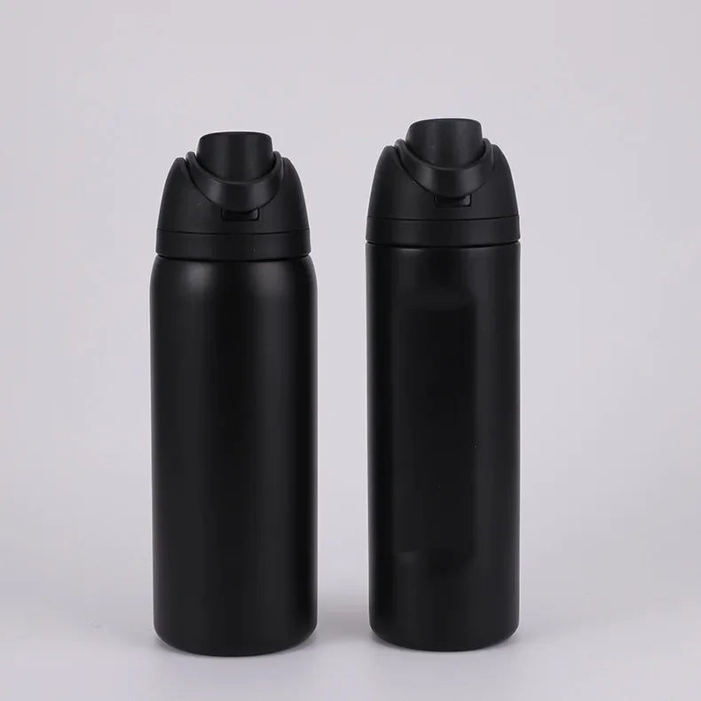 24/32oz New 304 Thermos Cup Double-Layer Stainless Steel Space Kettle Water Bottle with Straw Car Outdoor Sports Camping Sports