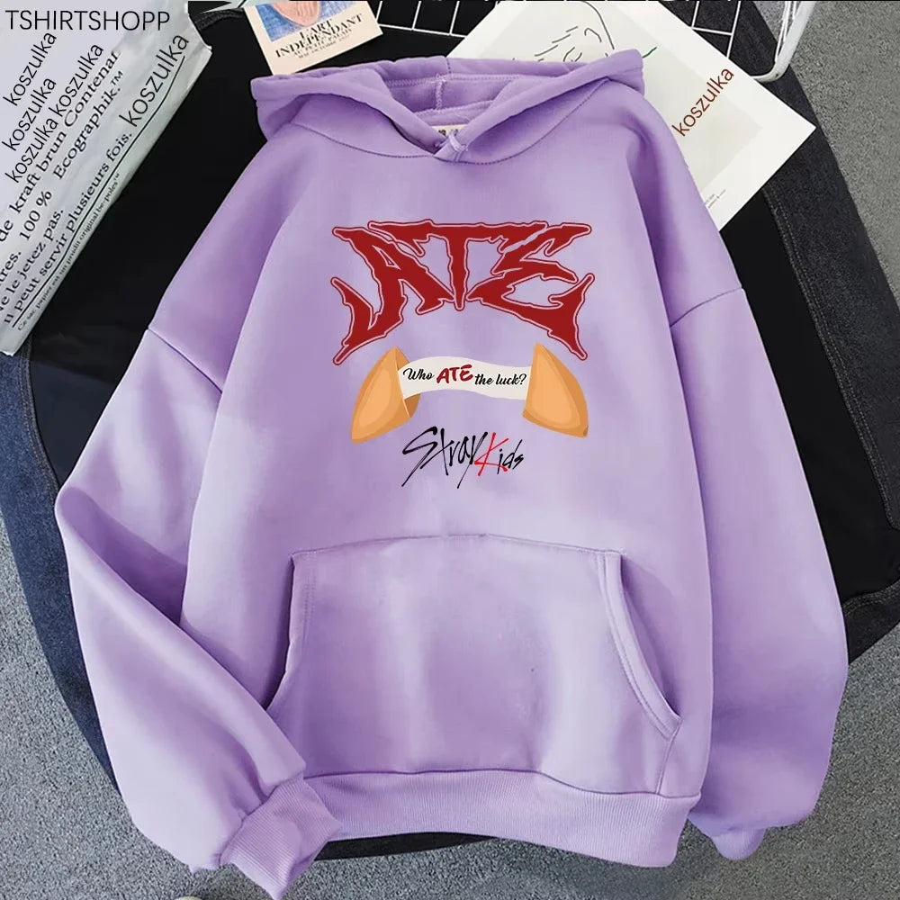Ate CHK CHK BOOM Who Hoodie Who Ate The Luck Women Harajuku Hoodies Unisex Autumn Winter Aesthetic Pullovers Sweatshirt Vintage