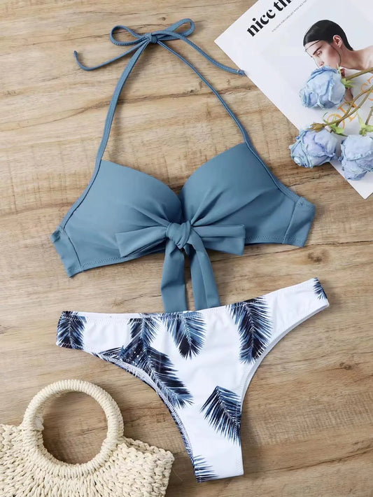 Brazilian Thong Bikinis 2025 Women Push Up Swimsuit Printed Sexy Swimwear Female Beachwear Bathers Bathing Swimming Swim Suit