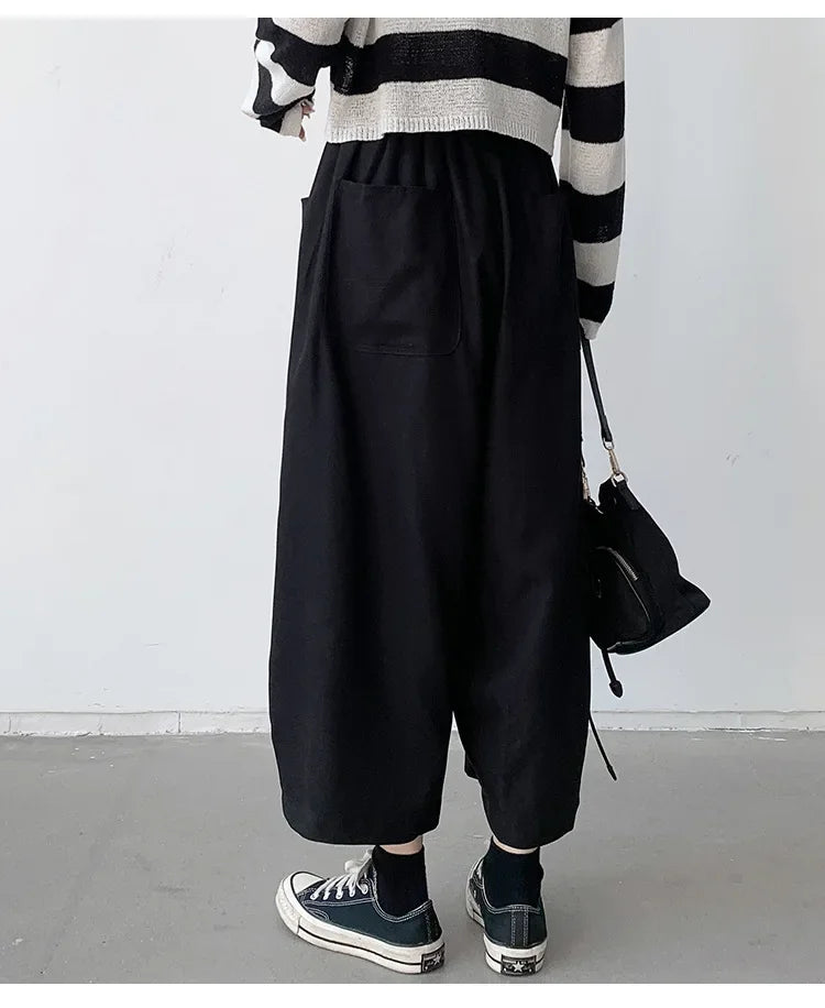 2023 Autumn Casual Harem Pants Women Cotton High Waisted Trousers Retro Loose Bloomers Women's Oversize Pants Baggy Sweatpants
