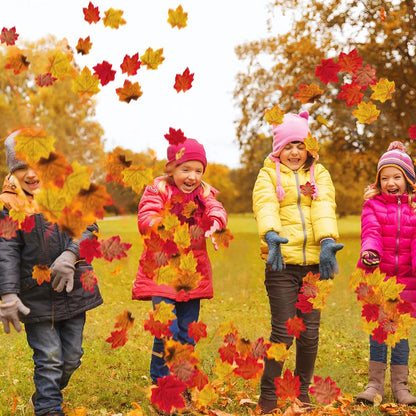 100/200/300pcs Artificial Maple Leaves Home Autumn Fall Decor Maple Leaf Halloween Thanksgiving Wedding Party Props Decoration