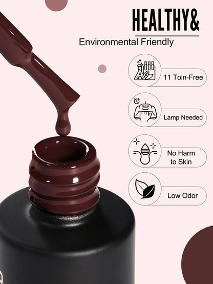 YOKEFELLOW 6Pcs/Set Fall Winter Gel Nail Polish Semi Permanent UV Led Gel Varnish Brown Orange Pumpkin Halloween Christmas Gift