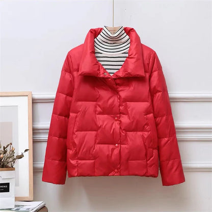Women's Parkas Autumn Winter stand-up collar Lightweight thin Short 2025 New Female Loose Cotton Jacket Leisure Overcoat 5XL