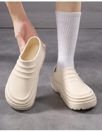 Summer Chef Shoes Anti Slip and Oil Proof Work Shoes Lazy Slippers Casual Trendy Slipper One Step Fashion Garden Shoes For Beach