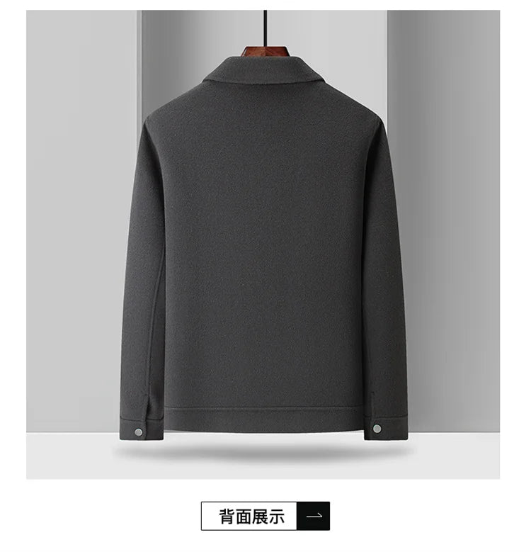 2024 Autumn/Winter New Double sided Woolen Coat High end Fabric Korean Edition Fashion Pure Handmade Woolen Coat Work Style