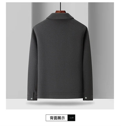 2024 Autumn/Winter New Double sided Woolen Coat High end Fabric Korean Edition Fashion Pure Handmade Woolen Coat Work Style