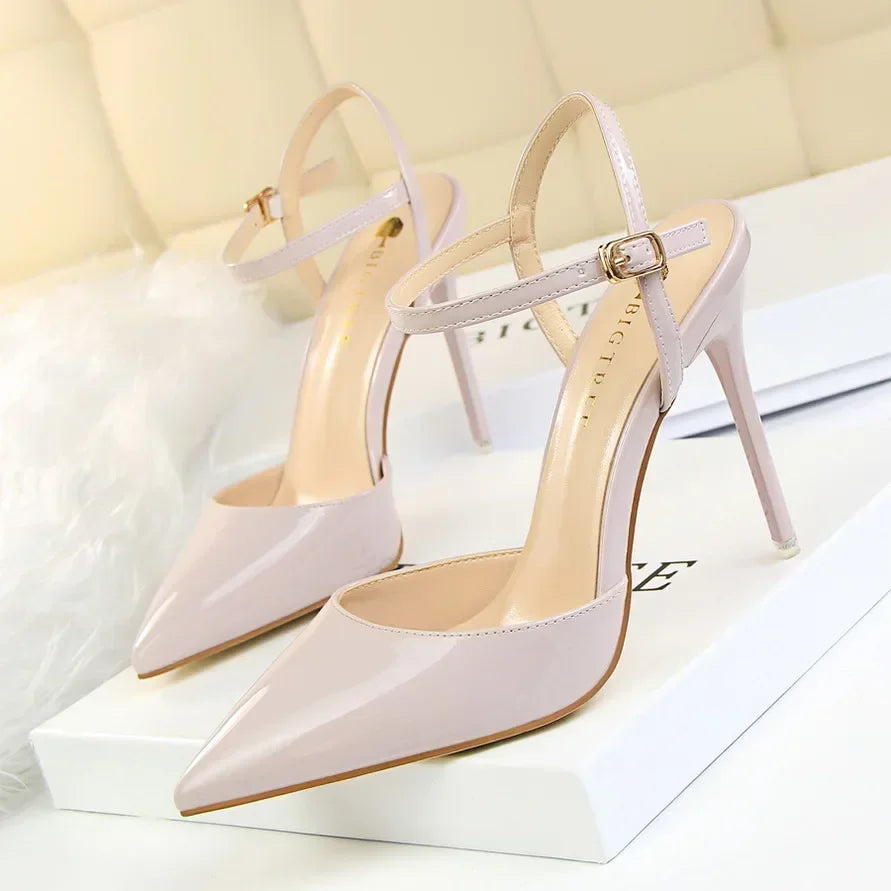 Summer Women Red Blue Sexy Nightclub Stripper Dance Sandals Lady Fetish 10.5cm High Heels Holiday Concise 2024 Versatile Sandles