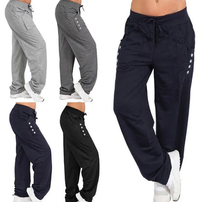 2024 Fashion Casual Joggers Women's Hip Hop High Waist Baggy Sweatpants Running Jogging Sports Pants Trousers Casual Streetwear
