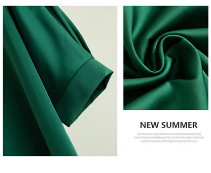 2025 New In Summer Satin Silk Half-Sleeve Tee Tops Basic Solid Women‘s T-Shirt Casual O-neck Thin Shirts Ladies Loose Blouses