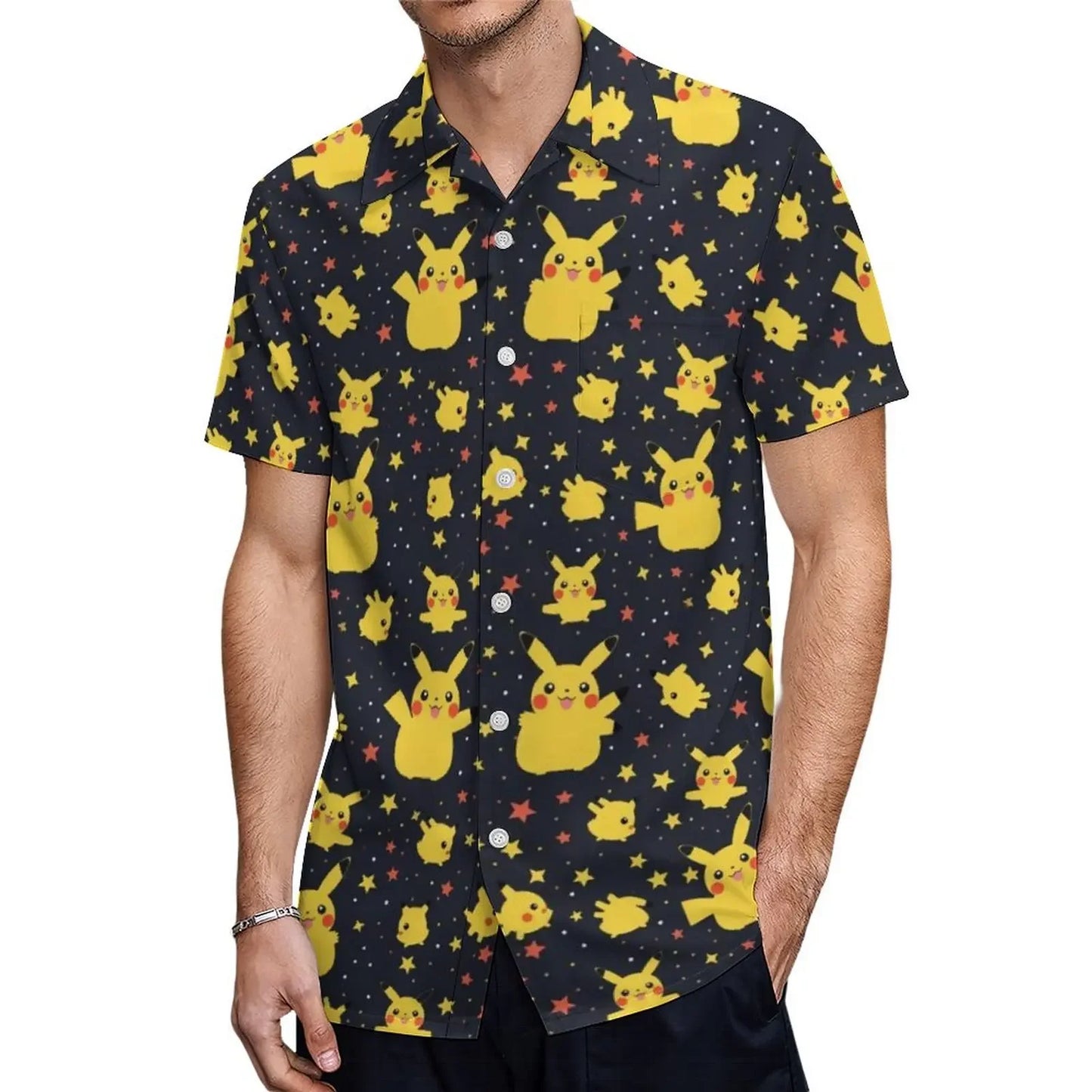 Summer Men's Shirt Cute Animal Print Short Sleeve Shirt Open button Lapel Men's Top Comfortable Casual Men's Shirts