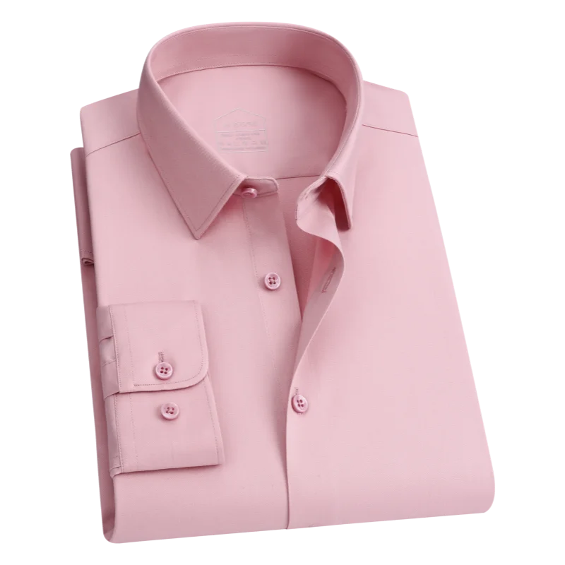 Spring and Autumn Men's Long Sleeve Modal Business No-Iron Professional Work Fitting Anti-Wrinkle Stretch Large Size Shirt S-8XL