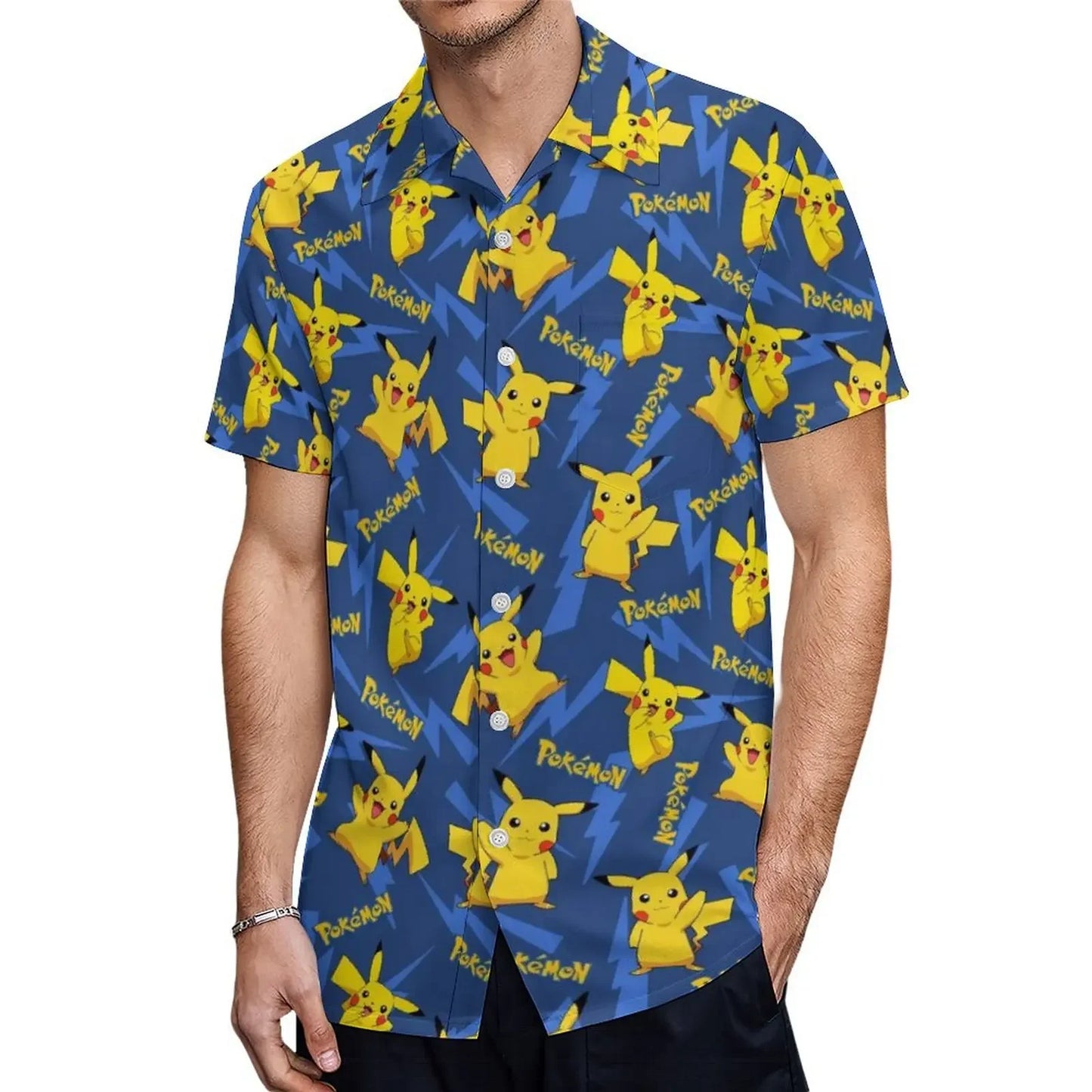 Summer Men's Shirt Cute Animal Print Short Sleeve Shirt Open button Lapel Men's Top Comfortable Casual Men's Shirts