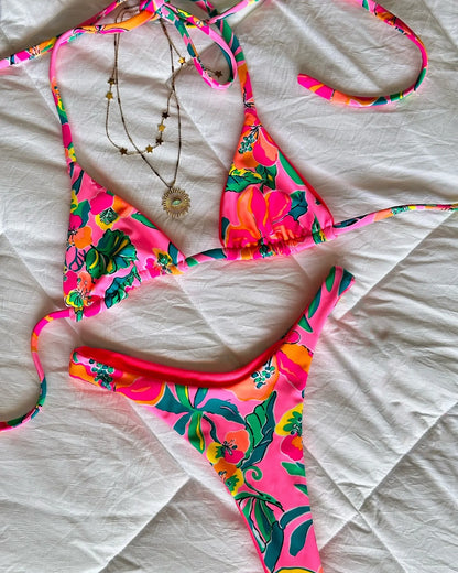 2025 Halter Bikinis Women Swimsuit New Sexy Swimwear Print Brazilian Bikini Set Micro Biquini Female Cute Beachwear