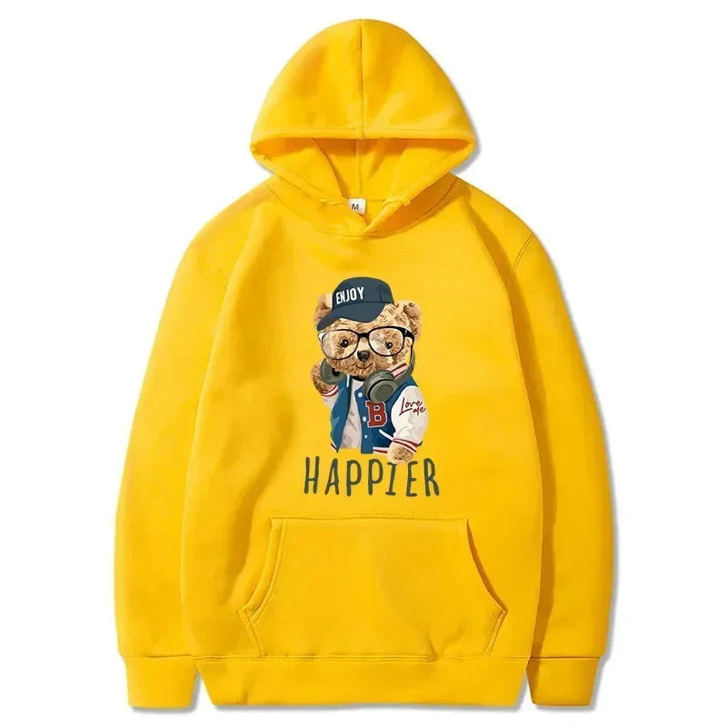 2024 New Men's Hoodie Fun Teddy Bear Hooded Casual Shirt for Men Fashion Sweatshirt Loose Street Hoody Multi Color Sweatshirt