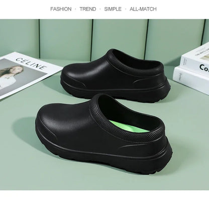 2024 Men Women EVA Chef Shoes  Non-slip Waterproof Oil-proof Shoes Comfortable Workers Slippers  Outdoor Fishing Shoes