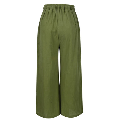 3XL 5XL Plus Size High Waist Long Pants for Women Clothing 2024 Summer Solid Casual Wide Leg Trousers Fashion Korean Female Clot