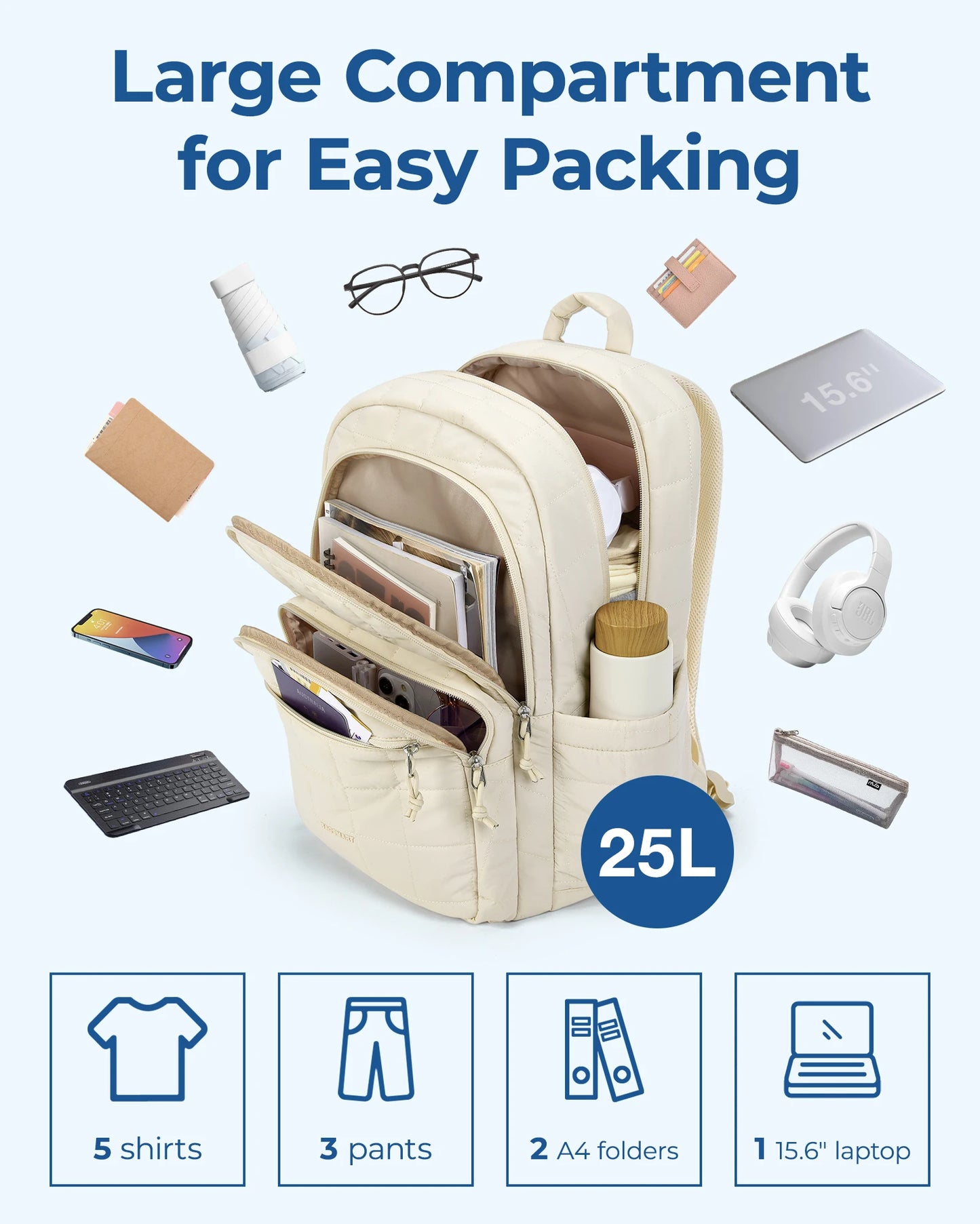 BAGSMART Women's Backpack School Bag for Girls Waterproof Large College Backpack Travel Backpacks Women Laptop Book bag