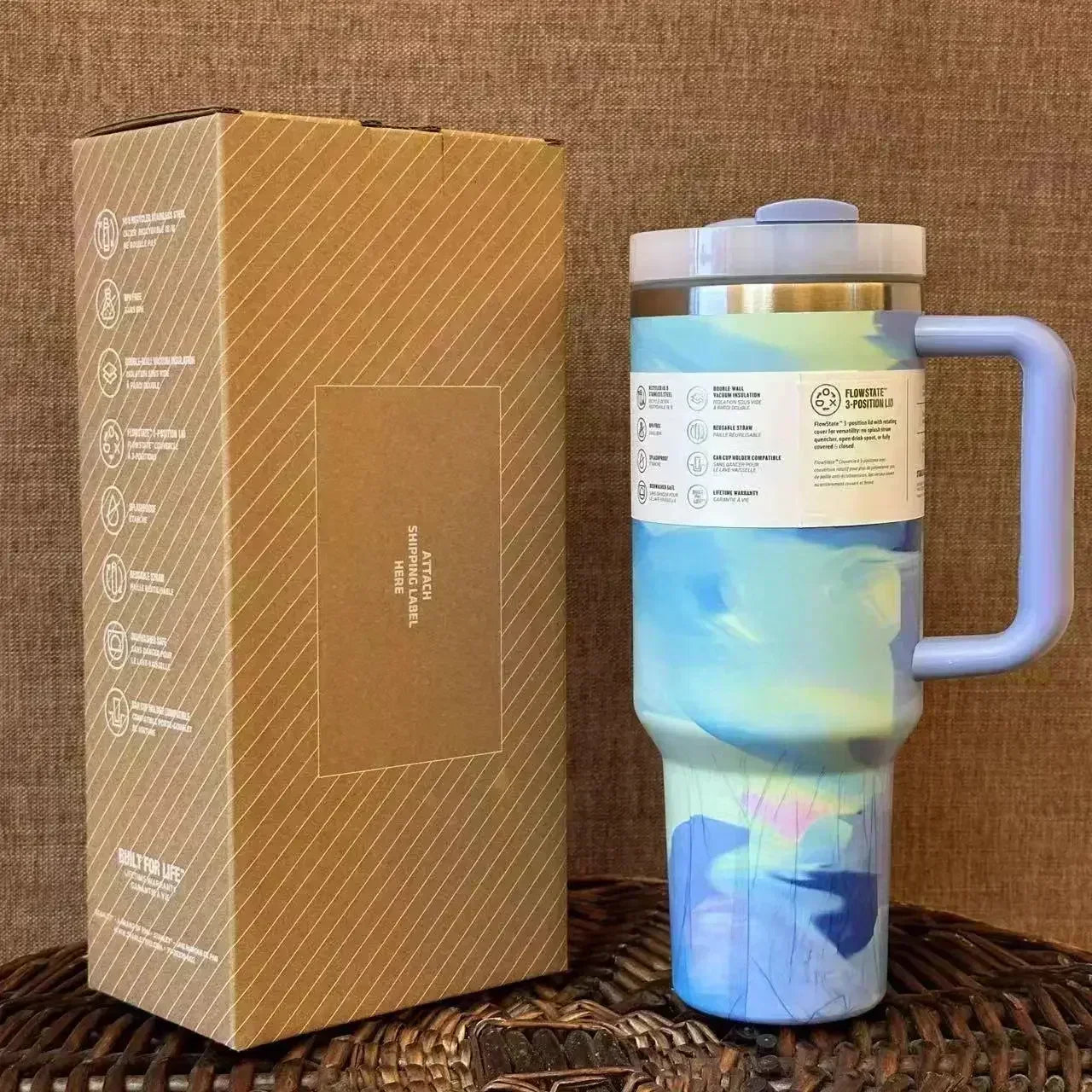 2025New Arrivals Thermal Coffee Cup with Straw Stainless Steel Vacuum Insulated Tumbler 40oz Thermal Iced Travel Cup for Outdoor