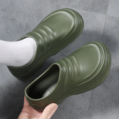 Summer Chef Shoes Anti Slip and Oil Proof Work Shoes Lazy Slippers Casual Trendy Slipper One Step Fashion Garden Shoes For Beach