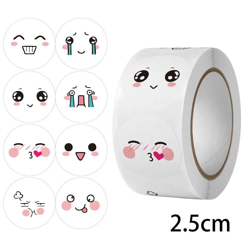 2.5cm Cute Cartoon Round Thank You Gift Labels Creative Children's Reward Stickers Scrapbooking Stationery Sealing Stickers