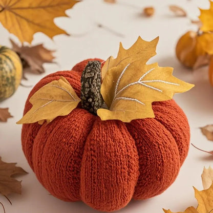Autumn Harvest Crochet Pumpkins Handmade Pumpkin Ornament Set of 3 Mini Knit Pumpkins for Thanksgiving Table Decor Realistic