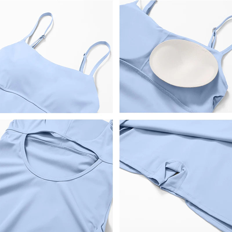 Sports Short Dresses Anti-Shine Breathable Women's Tracksuit Leisure Fitness Suits Running Golf Tennis Skirt Workout Clothing