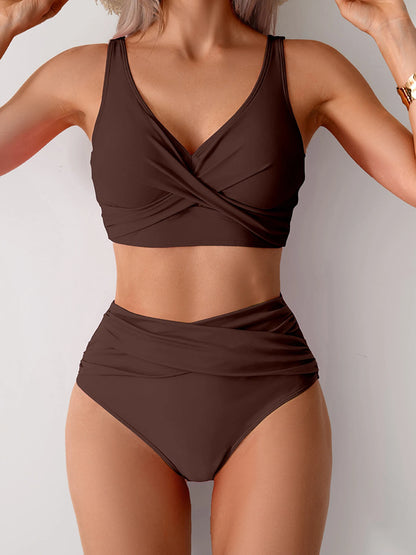 2025 New Sexy Cross High Waist Bikini Sets Swimsuit For Women Push Up Swimwear Female Two Pieces Bathing Suit Summer Beach Wear